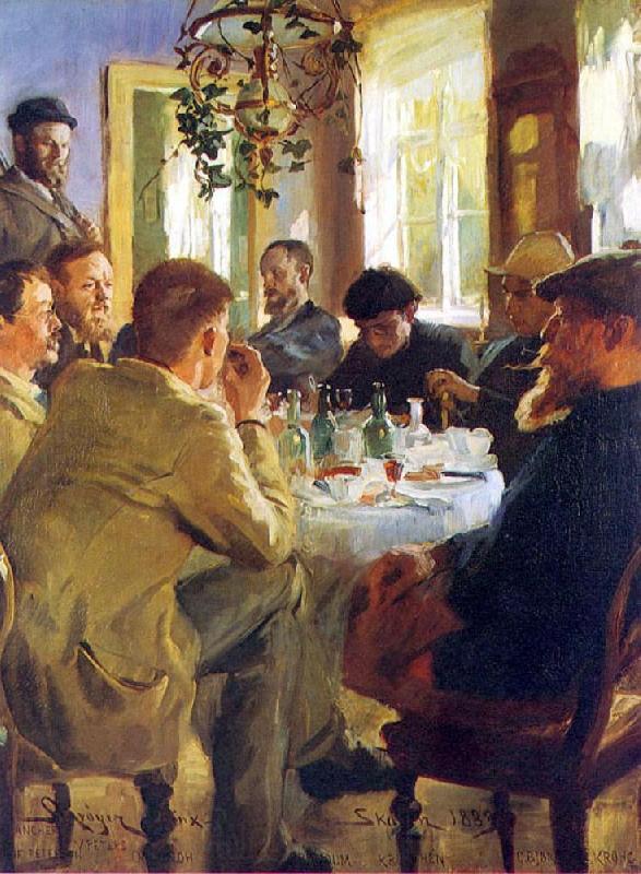 Peter Severin Kroyer The Artists Luncheon Germany oil painting art